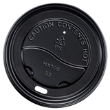 Beverage Plastic Cup Lids Black, 62mm Diameter, 1000 Lids Box